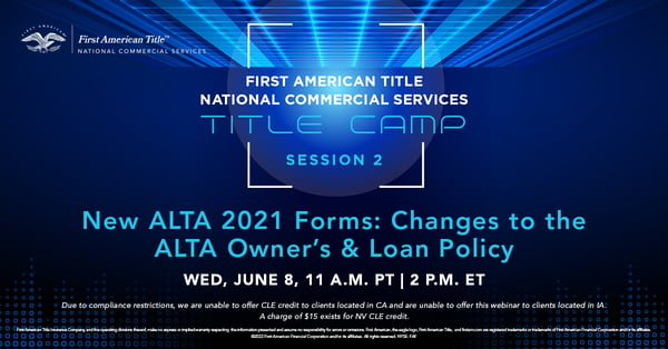 Changes to the ALTA Owner’s & Loan Policy