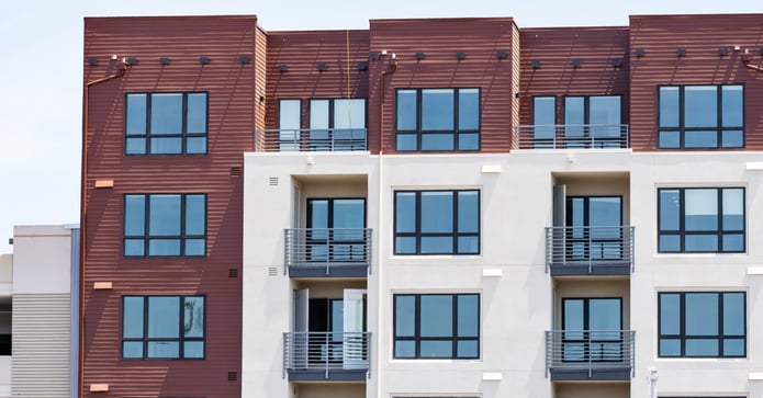 Exterior view of modern multifamily building