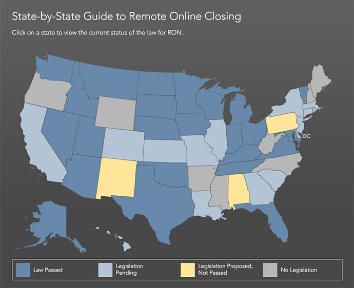 Remote Online Notary Map